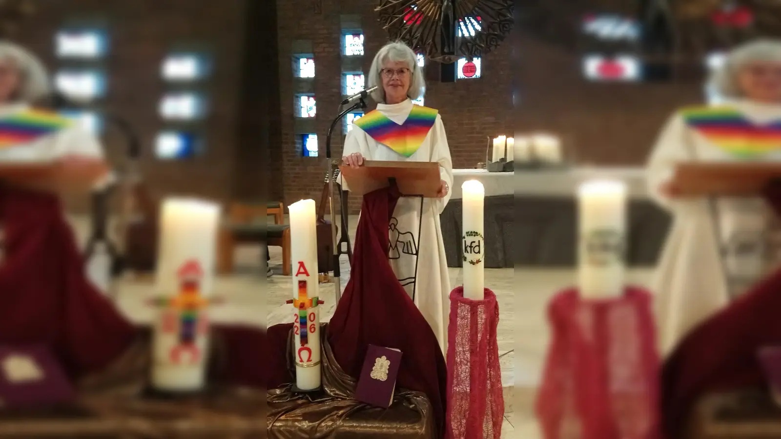 Gabi Lüttig gestaltete den Wortgottesdienst. (Foto: Doris Dietrich)