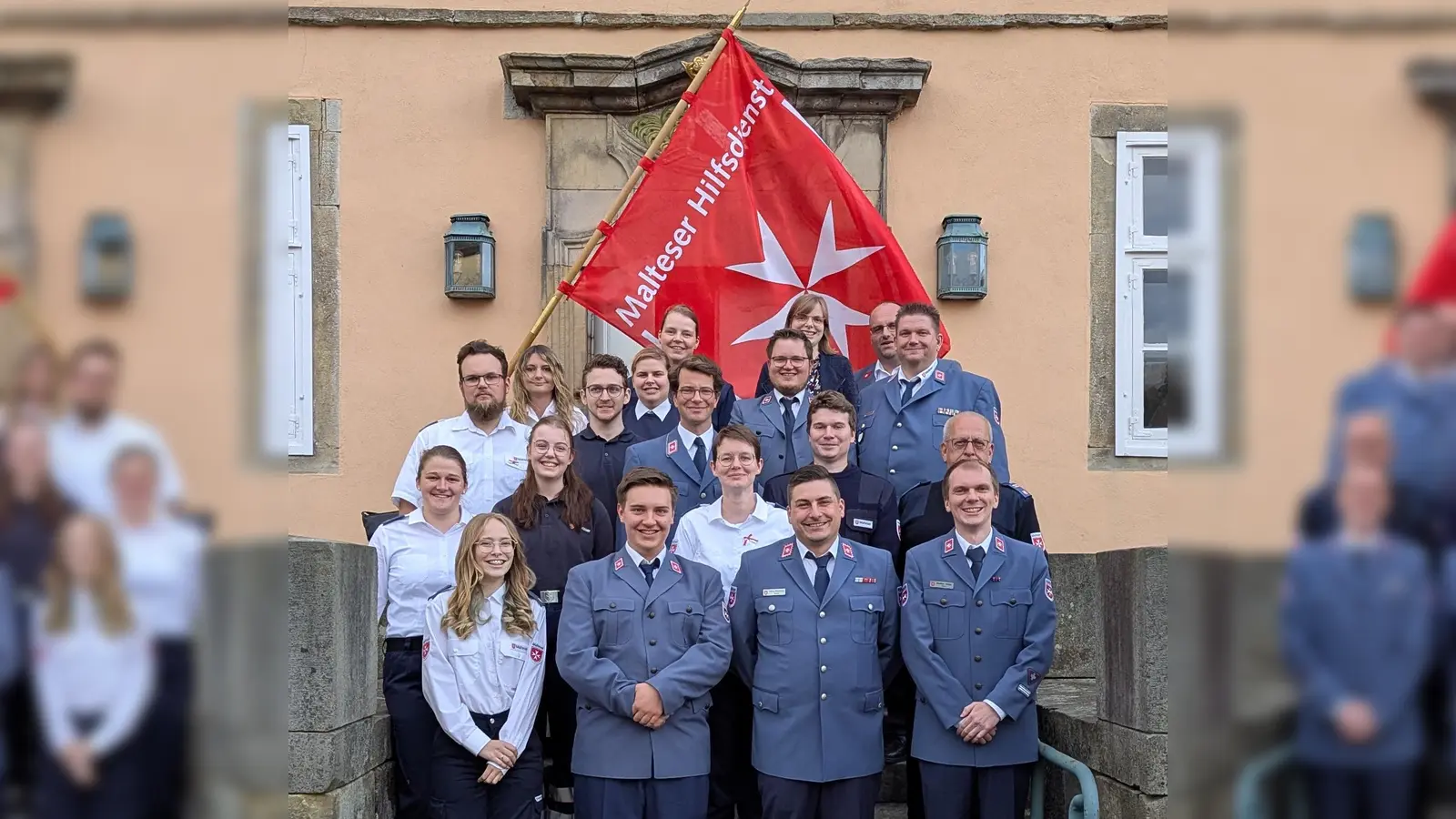 Ortsversammlung 2025 mit Mitgliedern aus der Gliederung und des Diözesanvorstandes und Ortsbeauftragten Caspar von Haxthausen. (Foto: Malteser)