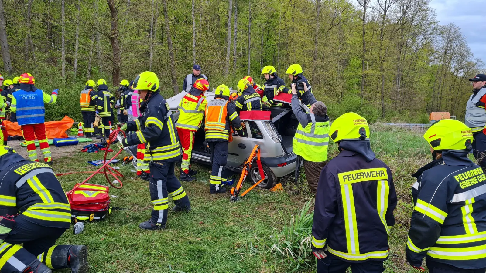 Alarmübung der Feuerwehr Gemeinde Calden und des Rettungsdienstes. (Foto: FFW Calden)