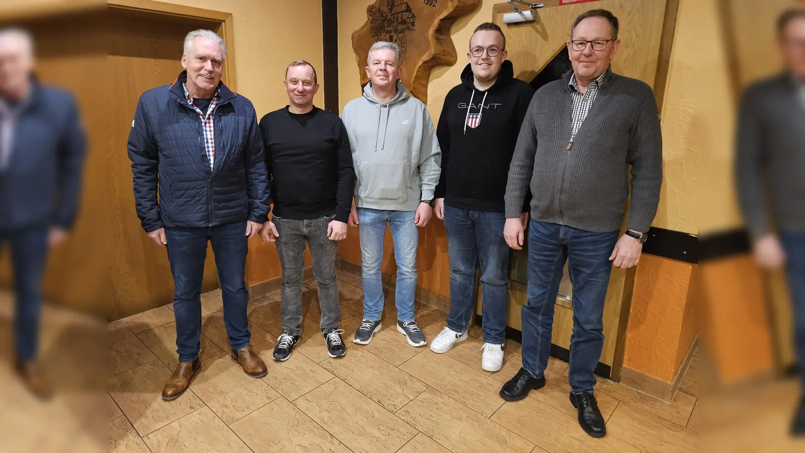 V.l.: Oberst Thomas Buch, Adjutant Bernd Metz, Offizier für Öffentlichkeit Marco Becker, Schriftführer Wolfgang Schröder und 2. Brudermeister Nico Albrecht. (Foto: privat)