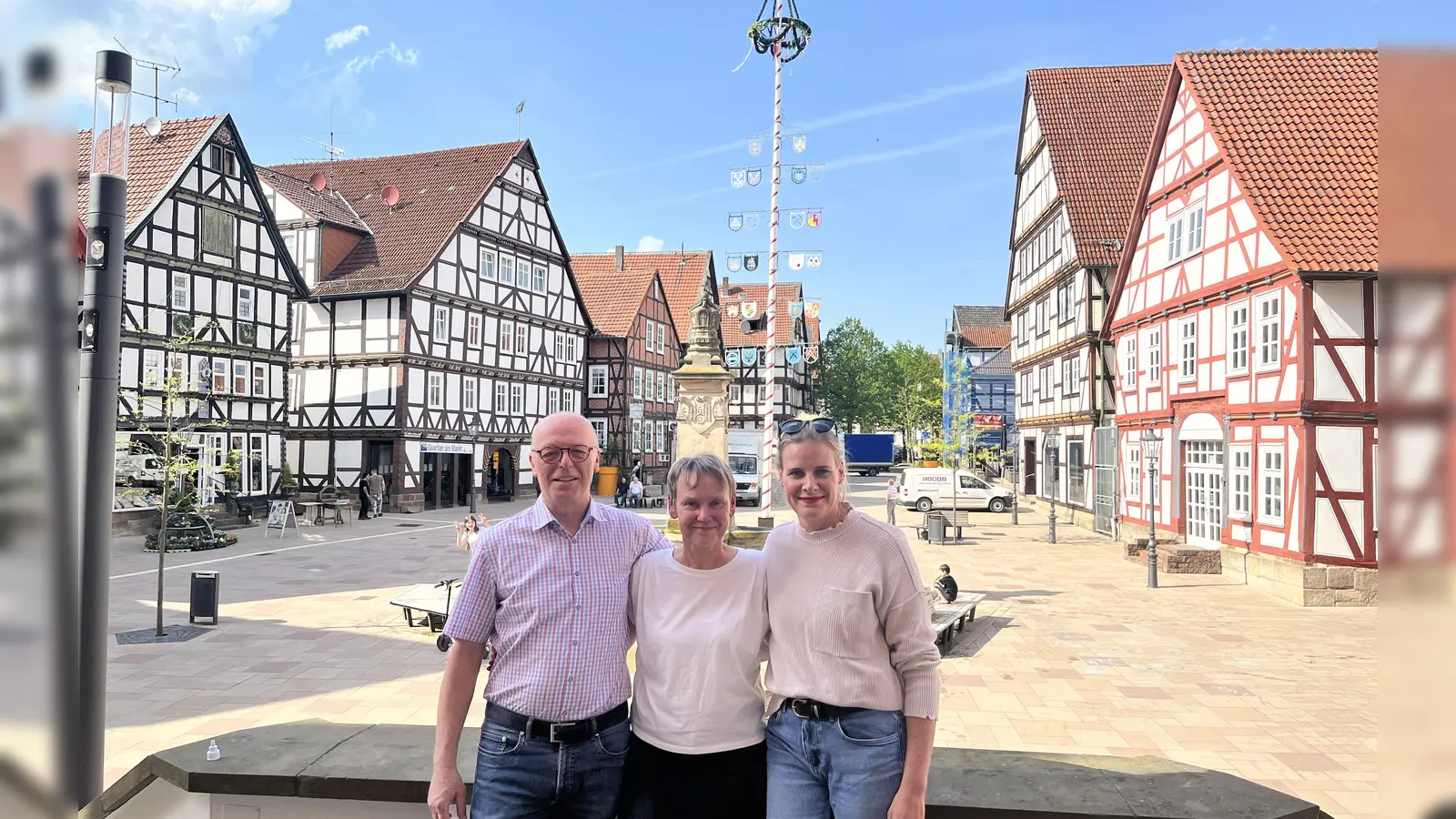 (v.l.) Friedrich Plaue, Antje Büchner und Kirsten Köster vom Bündnis Innenstadt. (Foto: Julia Sürder)