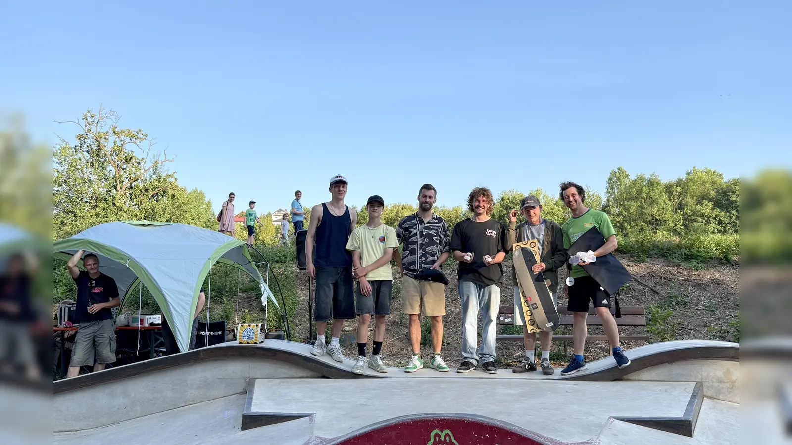 Das Starterfeld der Altersgruppe unter 14-Jährige v.l.: Leopold Bruns (Borgentreich/ Platz 1), Henry Stiewe (Borgentreich/Platz 5), Lukas Schmidt (Eschershausen/ Platz 2), Noah Andom (Eschershausen/ Platz 4), Hannes Herbeck (Eschershausen/ Platz 3). (Foto: Valeria Geritzen)