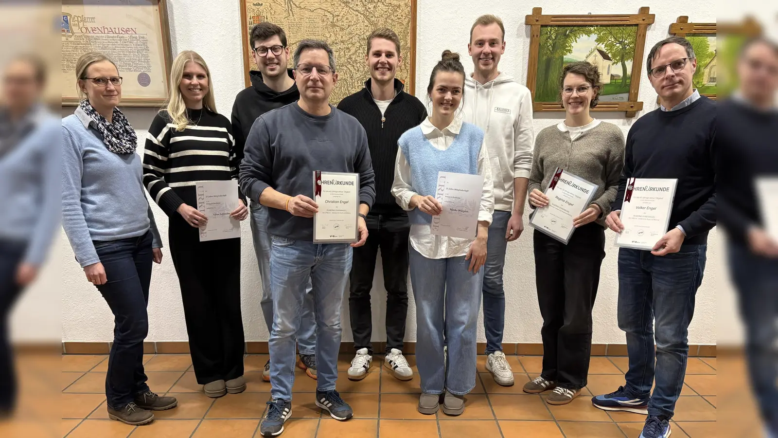 Ehrungen anläßlich der Mitgliederversammlung der Blaskapelle Ovenhausen. (Foto: Blaskapelle Ovenhausen)