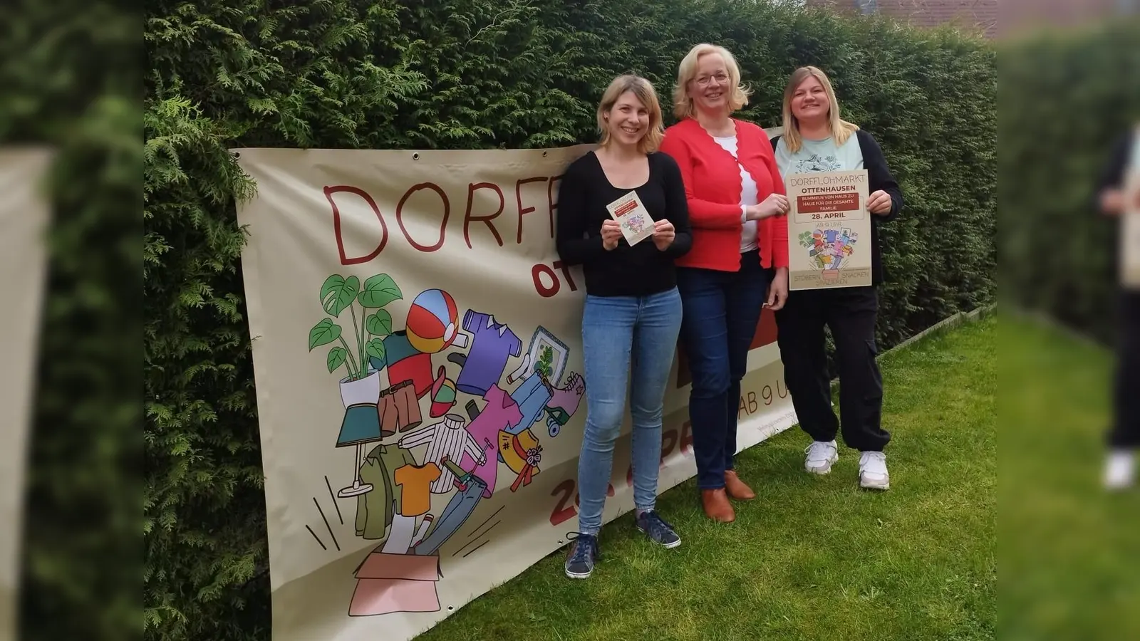 Das Organisations-Team, v.l. Lea Kochan, Sonja Drengk und Kyra Rieger, freut sich bereits auf den großen Dorfflohmarkt. (Foto: privat)